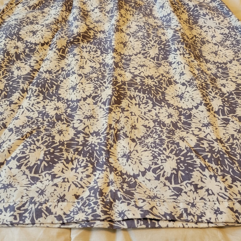 L.L Bean womans classic fit A-line linen & cotton blend floral skirt size large - Picture 12 of 14